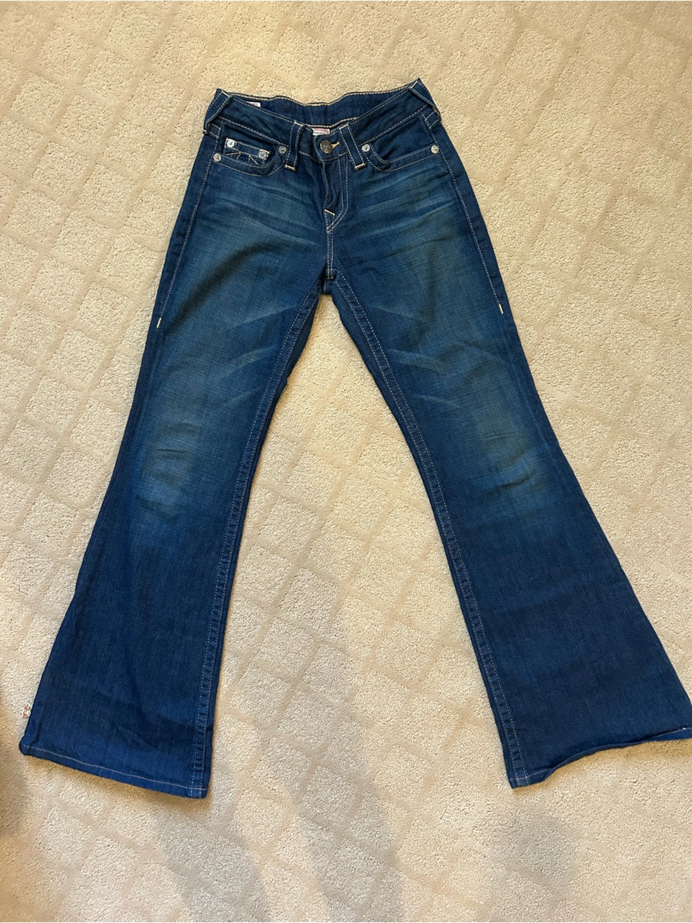 True Religion Women's Dark Blue Flare Jeans